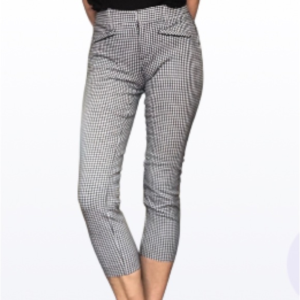 GAP Black & White Checkered Ankle Pants